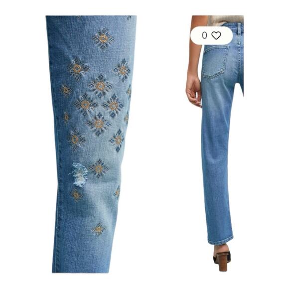 Anthropologie Pilcro High-Rise Relaxed Straight Jeans Sz 25 - Picture 4 of 13